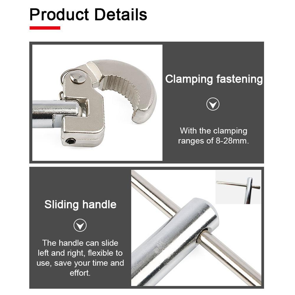 Multifunctional Sink Wrench Carbon Steel Faucet Sewer Pipes Bathroom Plumbing Installation Disassembly Tool 180 degrees