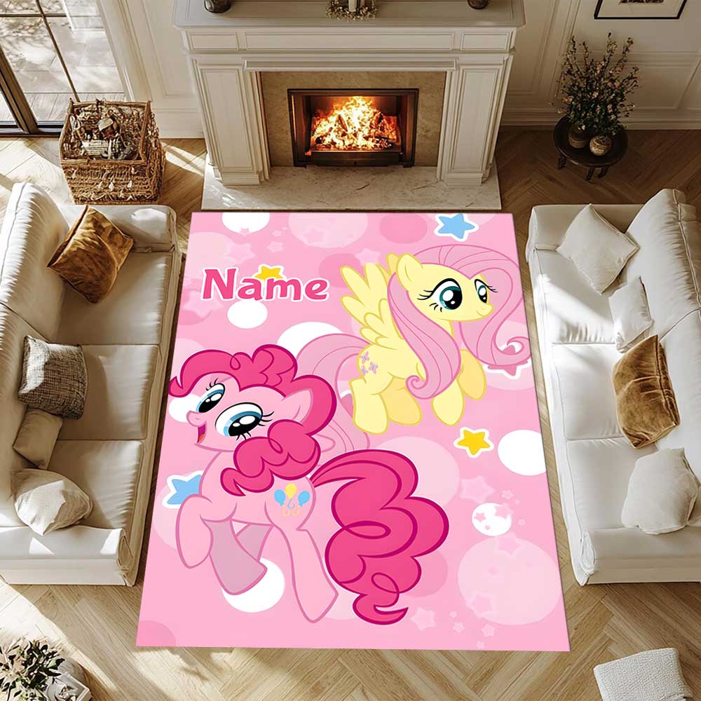 Little Pony (20) Customize your name rug, office chair cushion, home bedroom living room gift.