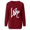 Women S Round Neck Long Sleeve Love Print Casual Sweatshirt