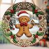 Christmas Decoration Sign,indoor Hanging decorations,2D Flat Wooden Products with Gingerbread Man pattern,Christmas Gifts for Friends and Family