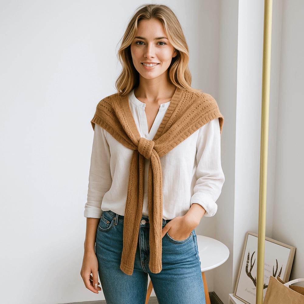 Strickschal im koreanischen Stil Strickstruktur Falscher Kragen Halsumhang Kleid Hemd Accessoire