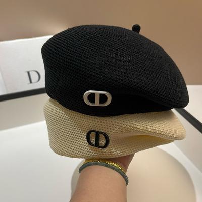 D Standard Crochet Irregular Beret Japanese Style Versatile Face Small Forward Hat Autumn Painter Hat Female