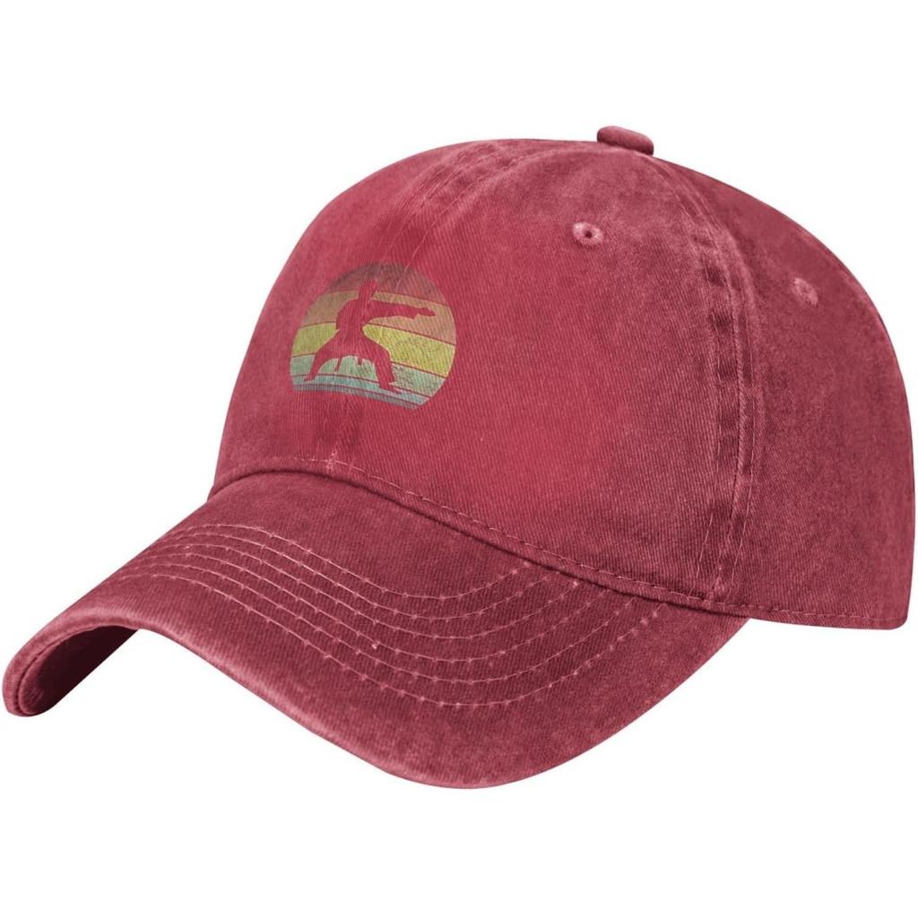 Karate Sunset Baseball Cap Vintage Washed Cotton Adjustable Breathable Dad Hat for Unisex