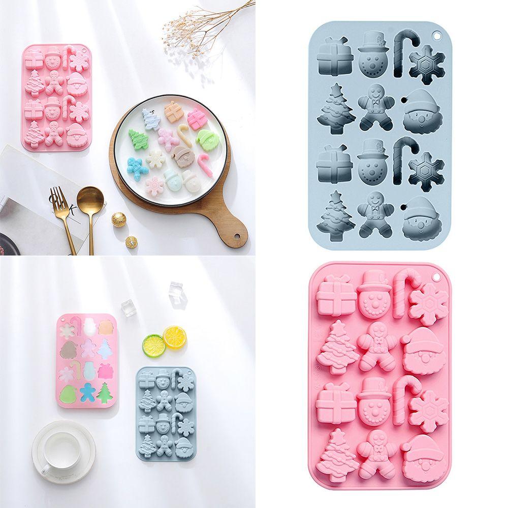

Cake Mold Baking Pan Snowflake Elk Tree Santa Claus 14 Cavity Christmas Theme Silicone Mold