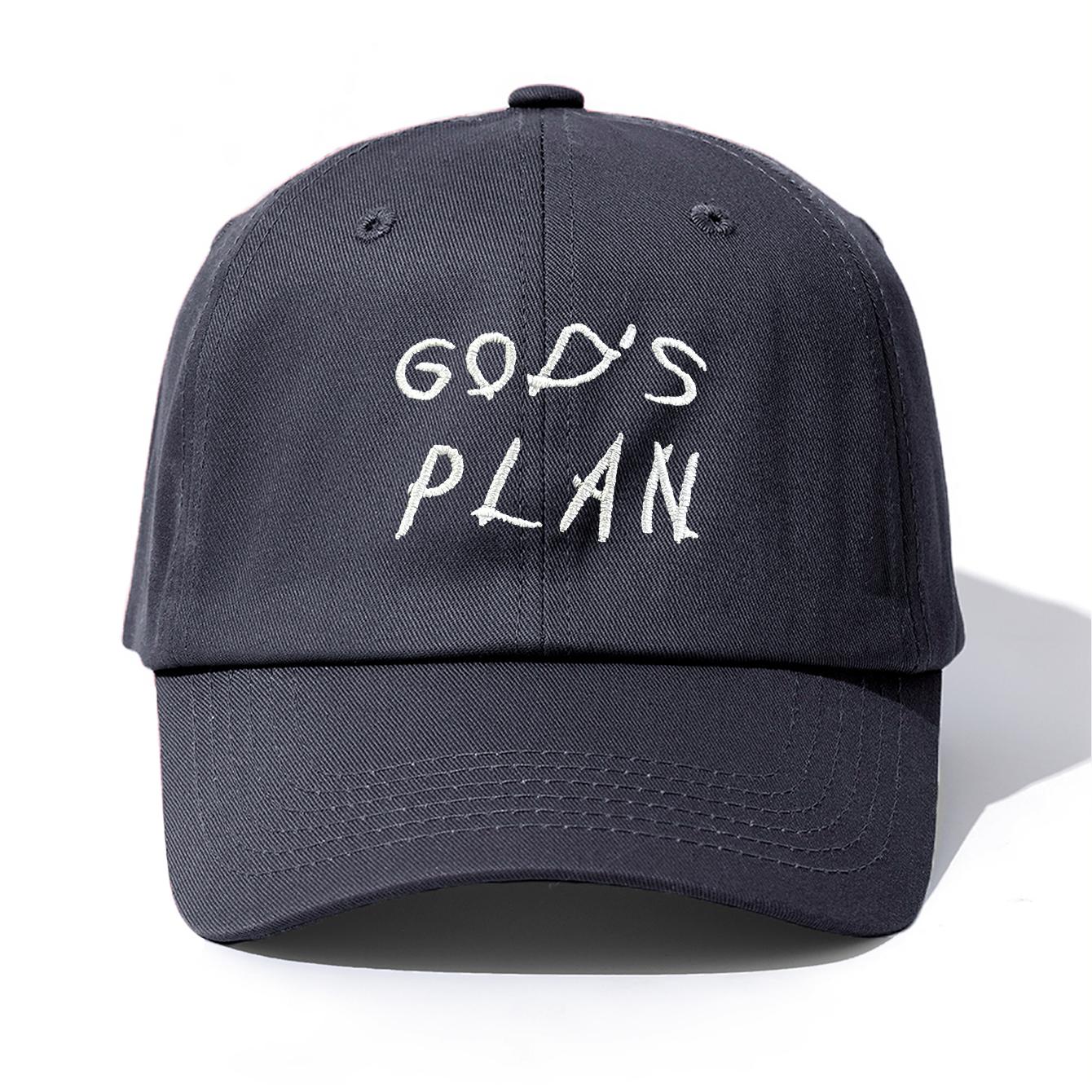 

1pc GOD S PLAN Embroidery Baseball Cap for Adults,Minimalist Retro Style Casual Soft Adjustable Dad Hat,Perfect As Gift серый