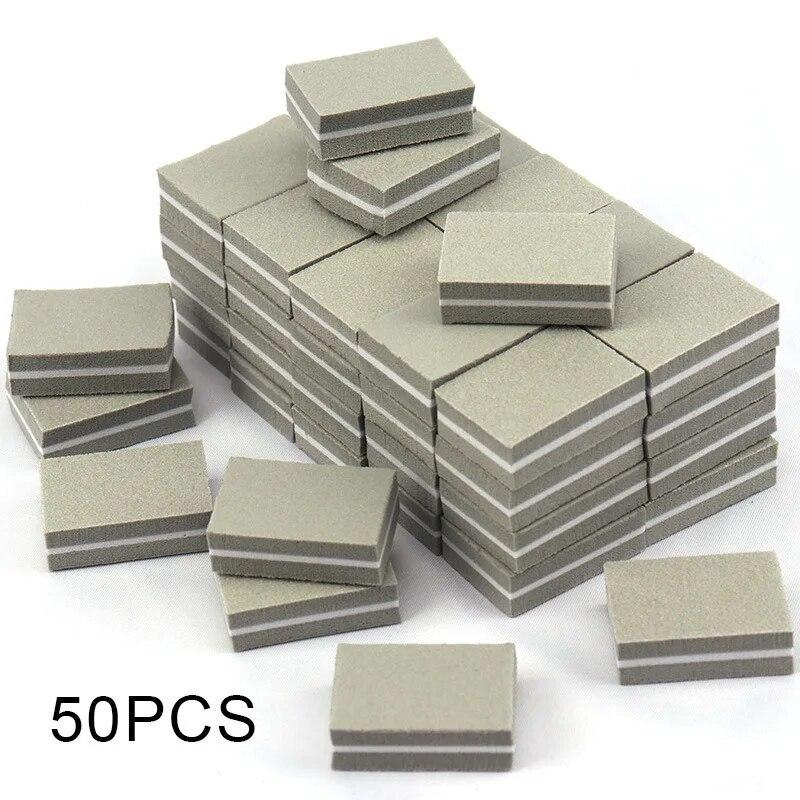 50pcs Double Sided Mini Nail File Block Sanding And Polishing Nail Care Tools Nail Care Filesanding And Polishing Nail File