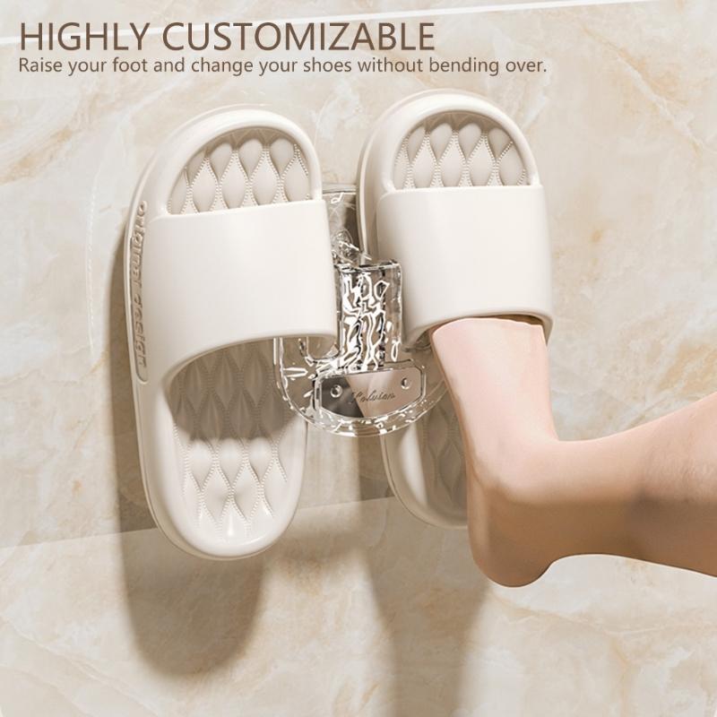 Suction Cup Shoe Rack For Bathroom Wall Mounted Hanging Organizers With Adjustable Hook