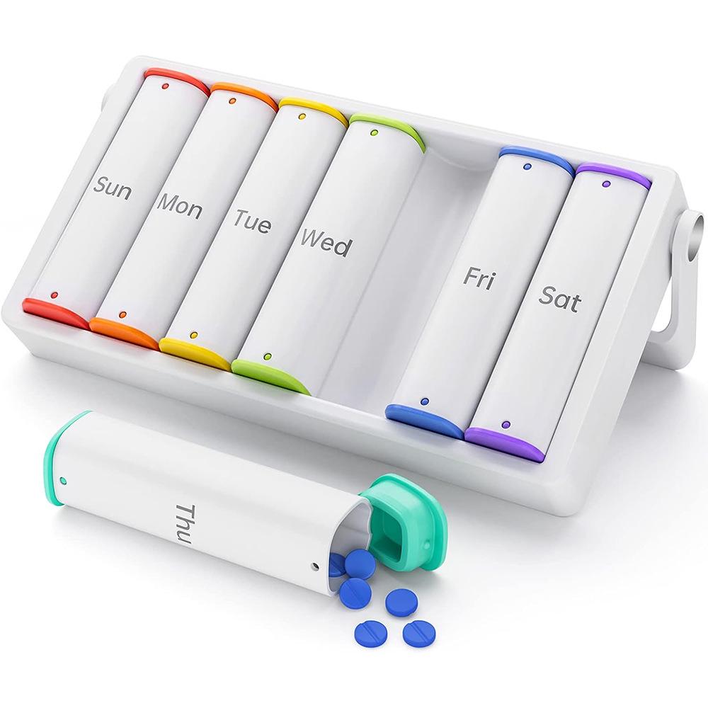Scatola portaoggetti per medicinali di grande capacità KOVIUU con organizer settimanale per pillole arcobaleno