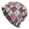 1pc Bohemian Cat Knit Hat - Stretchable Lightweight Suitable for - Outdoor with Color-Changing Kitten Print, Machine Washable, Comfortable Elastic Fit
