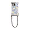 Suitable for iPhone 16Pro Mobile Phone Case Niche Advanced Full Screen Purple Flower Messenger Lanyard Apple 15 Protective Case