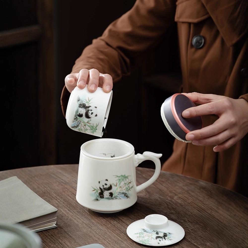 Travel tea set portable kung fu set outdoor office cup panda car bag business small gift water cup
