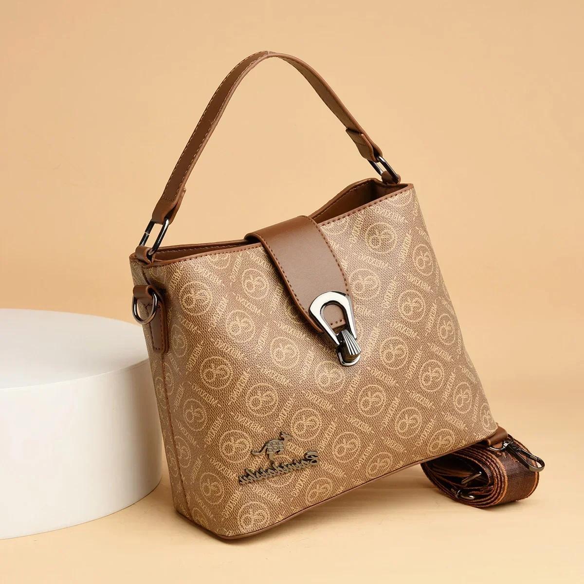 

Новая женская портативная универсальная винтажная печатная сумка-мессенджер большой вместимости