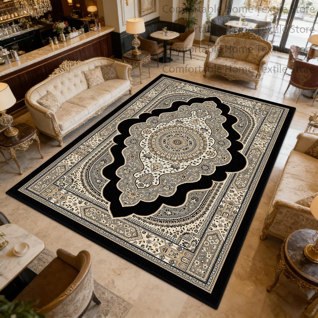 Classic Persian Luxury Style Living Room Carpet Washable Short Velvet Large Floor Mats Decoration Bedroom Antiskid Fluffy Rug