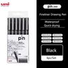 Uni Fineliner Zeichenstift für Skizze Anime Manga Haken, PIN-200 Wasserbasis Wasserdicht Verschiedene Unterschiedliche Strichstärken Kalibrierter Marker