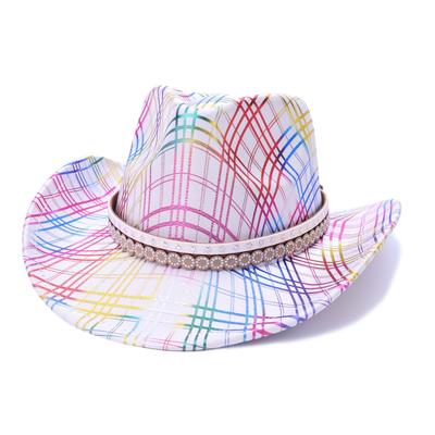 Farbe Western Cowboyhut Mode Pfirsichherz Zylinder Hut Herren- und Damen-Urlaubsparty Party Jazzhut