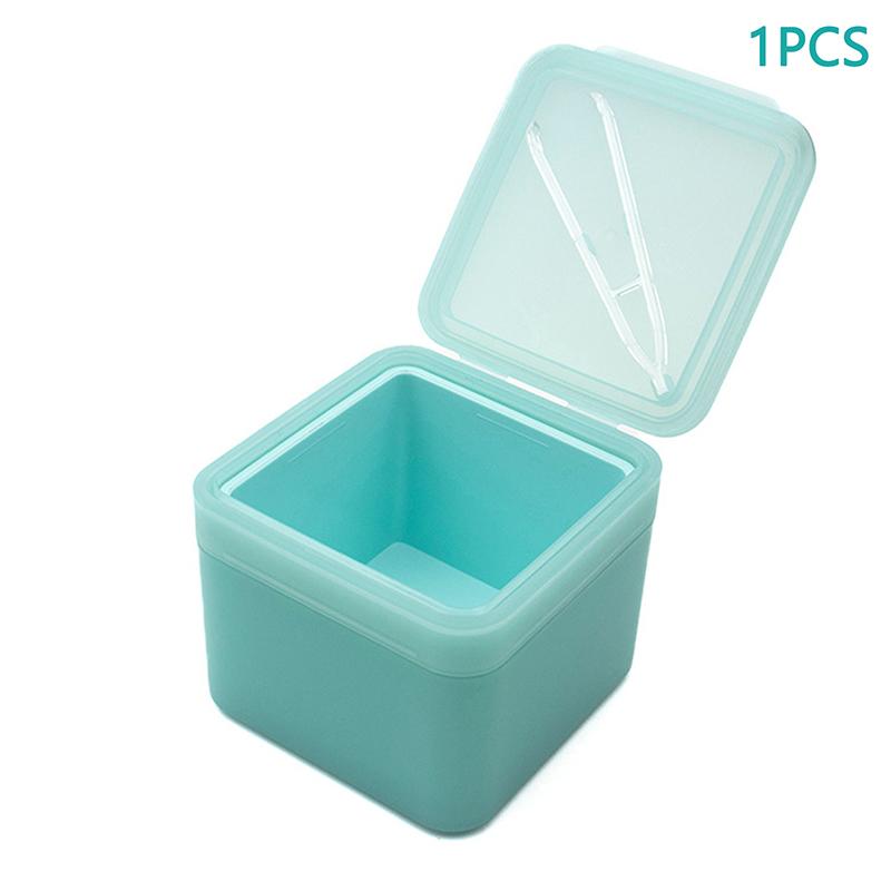 

Double Layer Makeup Remover Cotton Box With Tweezers Wide-Mouth Flip Storage Box Cover Cotton Pads Organizer Nail Art Tool Case 1PCS