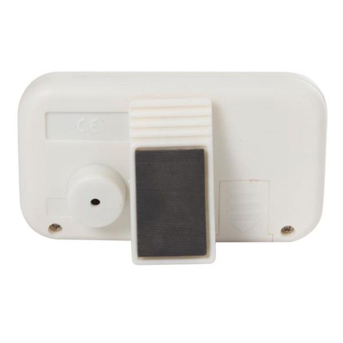 Chronomètre / Compteur - Compteur à rebours avec alarme - 99 min 59 s - Clip, aimant et support - Blanc