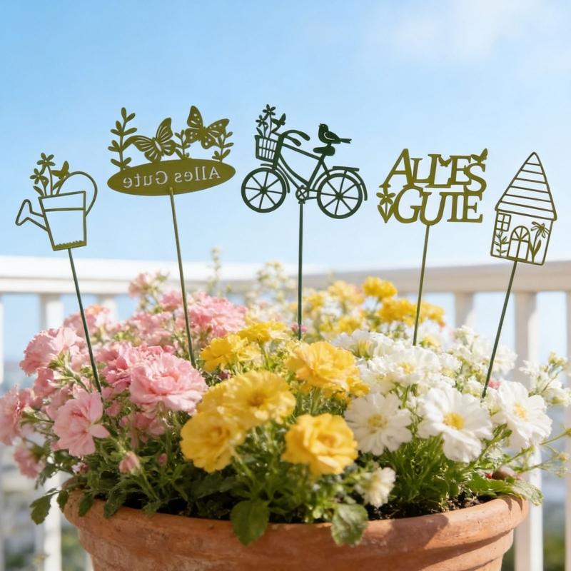 Metall Außen Gartenspieße Dekorative Blumenbeet Dekoration Pflanzenstütze Gartenfiguren Außenornament Metall Hofkunst