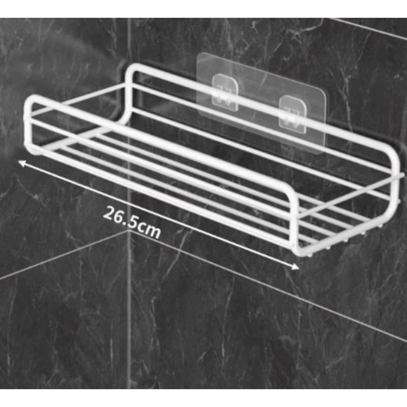 Wall-Mounted Bathroom Storage Rack - Punch-Free, Space-Saving Solution for Toiletries and Cosmetics