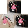 Style Plush Heart Love Bag Charm With Keychain For Fashion Accessories