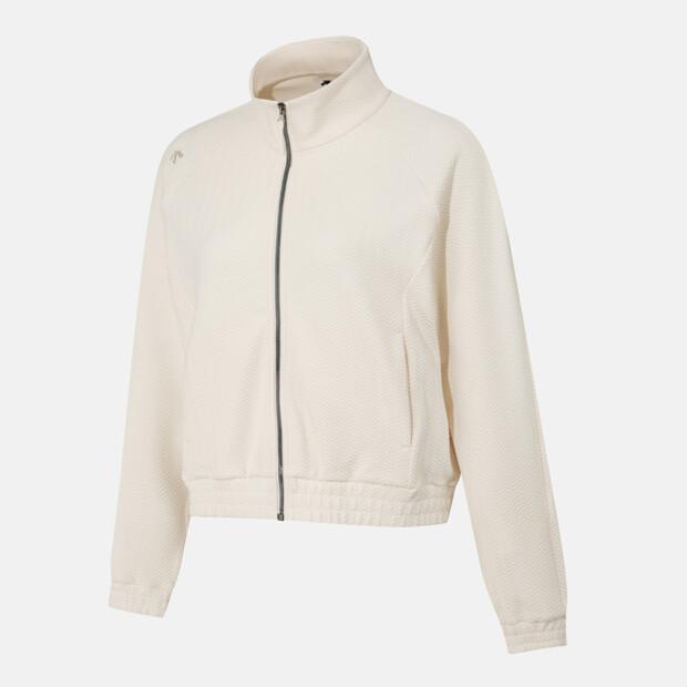 Descente Women'S Jacquard Training Zip-Up Jacket Cream Sr122Pft21