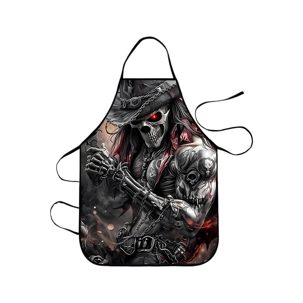Classic Pirate Apron, Adjustable Waterproof Polyester Kitchen Apron For Men And Women Cooking, Baking, BBQ, Coffee Shop, Housewarming Gift, 25x29 Inch