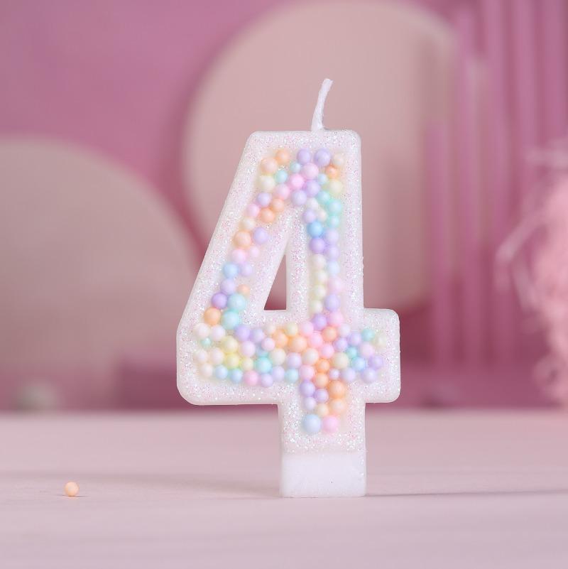 Macaron Colorful Ball 0-9 Creative Digital Birthday Decoration Candle