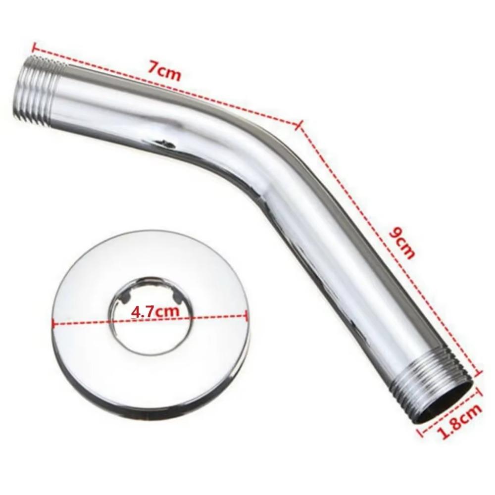 New Stainless Steel Shower Arm Wall Mounted Replaceable Shower Head Silver Extension Pipe Bathroom Home Accessories