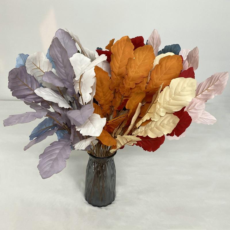 Leaves Flocking Cloth Wedding Bouquet Photography Styling Props Decor Home