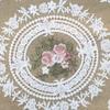 Elegant Lace Trim Embroidered Table Cover White Hollow Lace Table Cloth Round Doily Coffee Coaster Home Decor