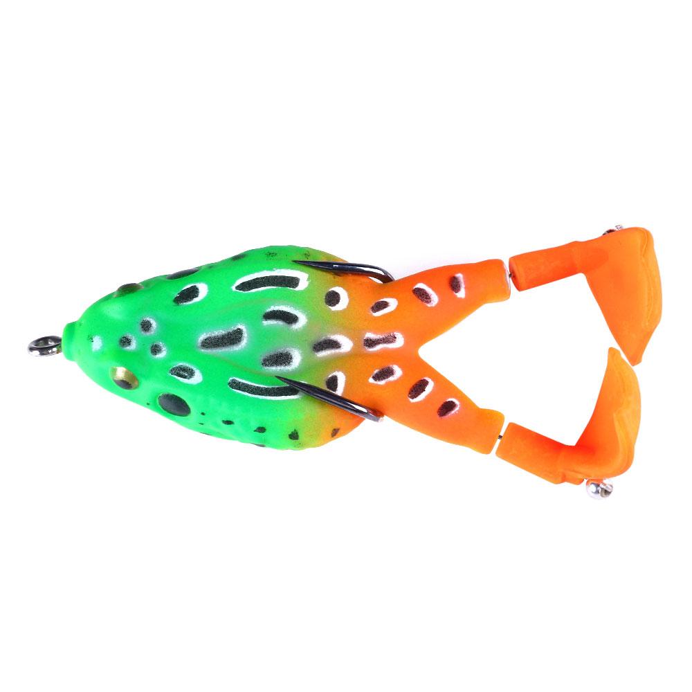 Soft Frog Bait, Double Propellers Legs, 3D Eyes, Lifelike Silicone Skin Pattern, Topwater, Fishing Lure Set for Bass Pike