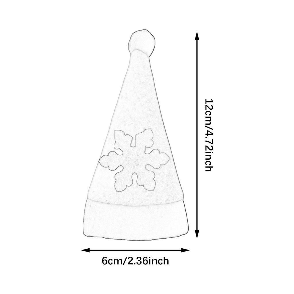 Christmas Cutlery Hats Mini Santa Hat Tableware Bags Brushed Cloth Reusable Decor for Red Christmas Balls and Festive Settings