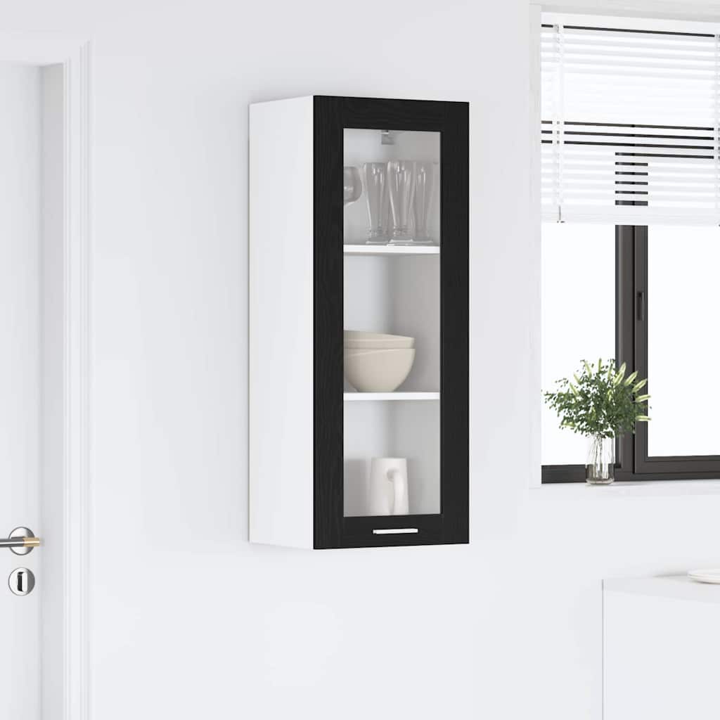 Hanging Cabinet with Storage Black Oak Effect 40 X 31 X 100 Cm
