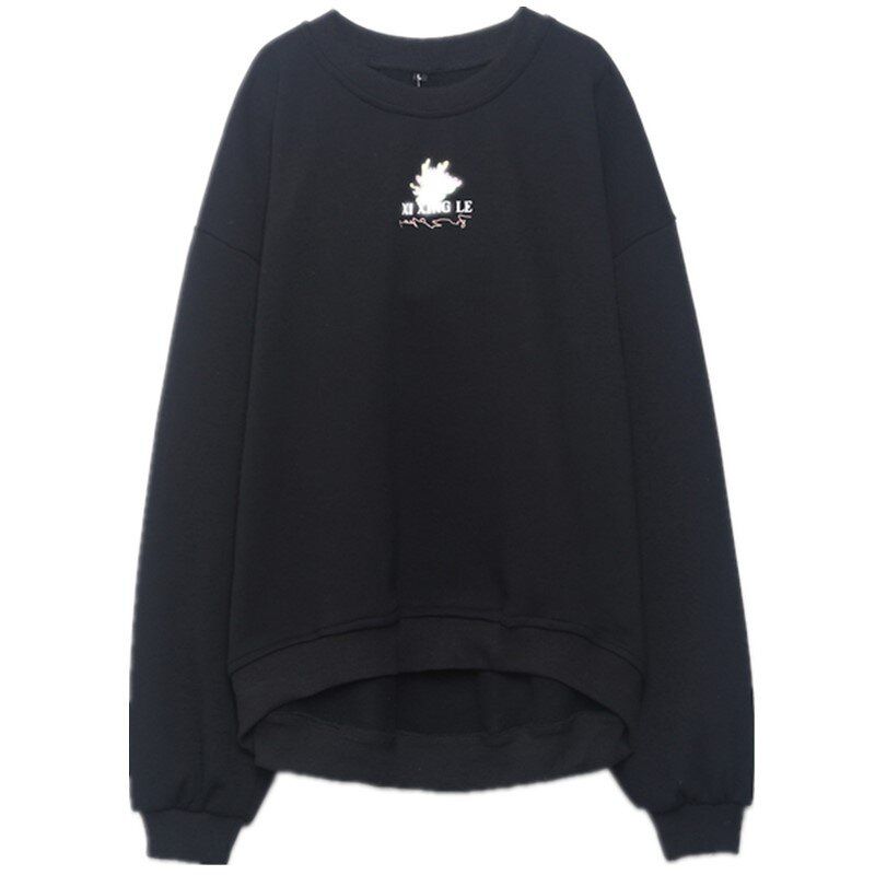 

Fashion Style 2024 Spring New Arrival Women s Clothing Casual Easiest for Match round Neck Long Sleeves Print Sweatshirt 0264004 800 Black L