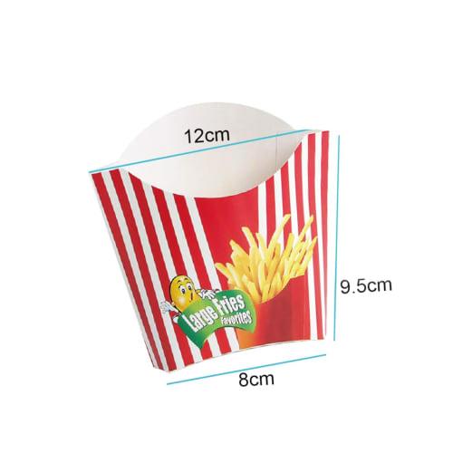 Mipcase 200-Piece Box French Fry Boxes, Snack French Fry Boats, Food Trays, Disposable French Fry Cases, Chip Packaging Boxes, Cartons, Highlight Red