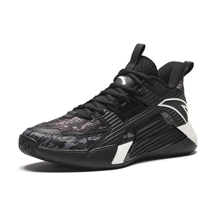 New Anta Speedy 3 Wear Resistant Mid Top Basketball Shoes Men's Black Gray 112341604-6