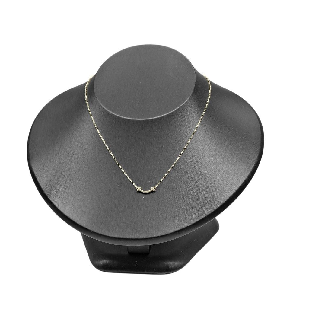 TIFFANY&Co. T Smile Mini Necklace 62617640 K18 yellow gold 2.28g Women Used