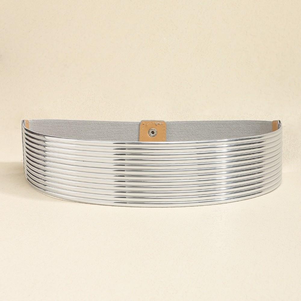 Bright Women Waist Belt Silver Elastic Cummerbunds Fashion Waist Corset Belts  Party