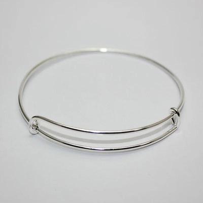 1 Pièce Bracelet Jonc Extensible Argenté Bracelet Jonc Enroulé de Fil Réglable Joncs Bijoux de Mode pour Femmes Bracelets Joncs