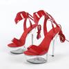 Fashion Liyke New Style Transparent Platform Sandals Sexy Ankle Cross Strap Party Prom Shoe Perspex Clear Heels For Women 15CM Sandalias