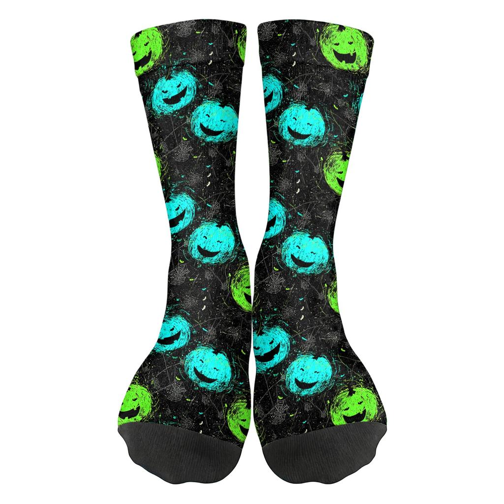 Unisex Mid-Calf Socks with Halloween Print Breathable Comfort Fit for Casual Wear
