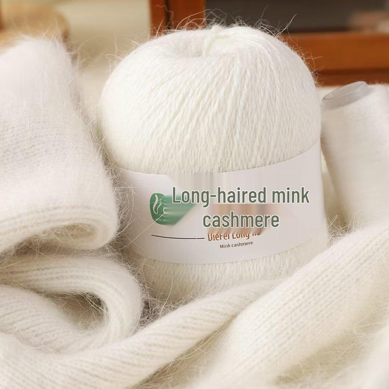 Long-Haired Mink Velvet and Cashmere Yarn: Hand/ Machine-Knitted, Medium-Thick