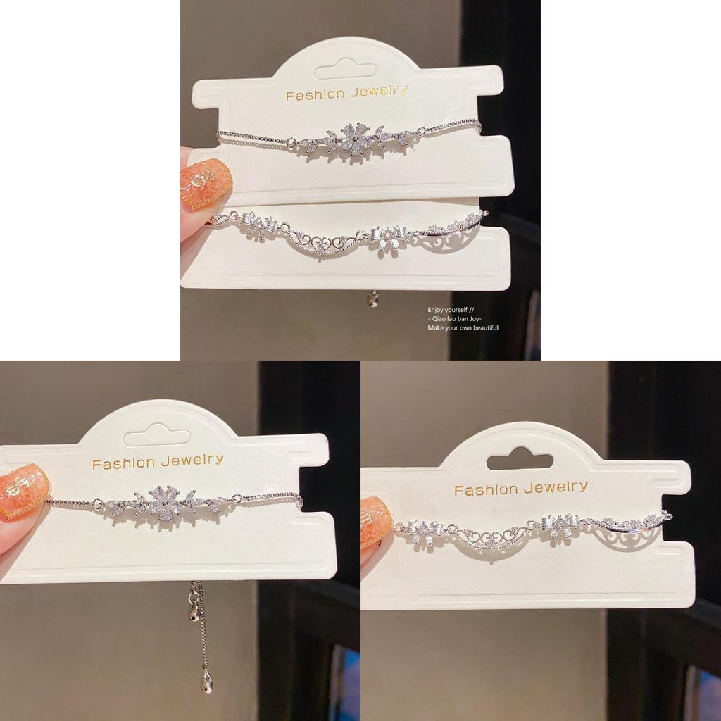 Copper Zircon Butterfly Bow Fashion Bracelet With Cubic Zirconia For Women