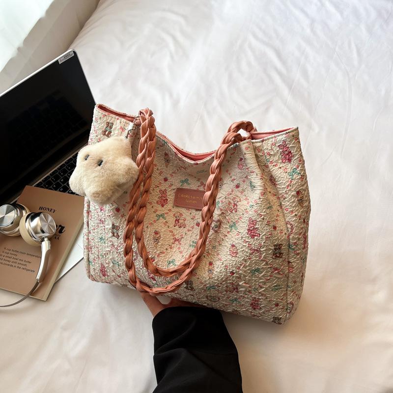 

Новый модный тренд сумка подмышку женская большой вместимости для поездок на работу плечевая сумка-тоут ручная сумка Without pendant розовый