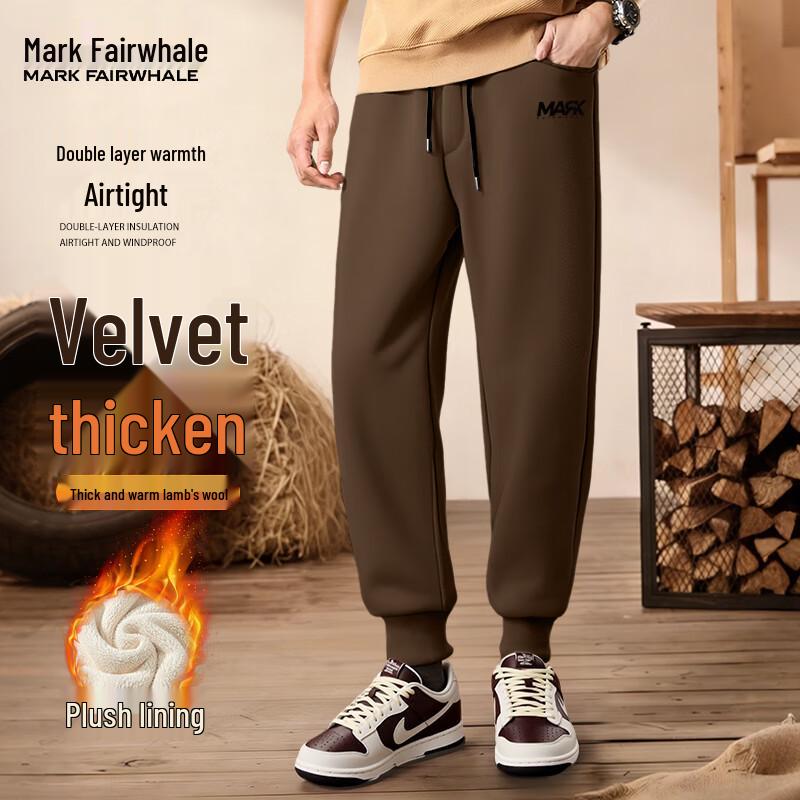 MARK FAIRWHALE Men's Fleece-Lined Winter Jogger Pants