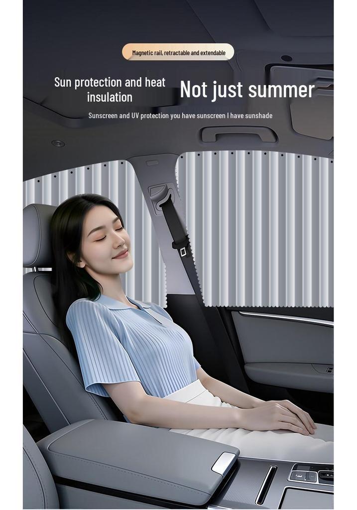 Magnetic Car Sunshade Privacy Curtain No-Install for Rear Seat Windows