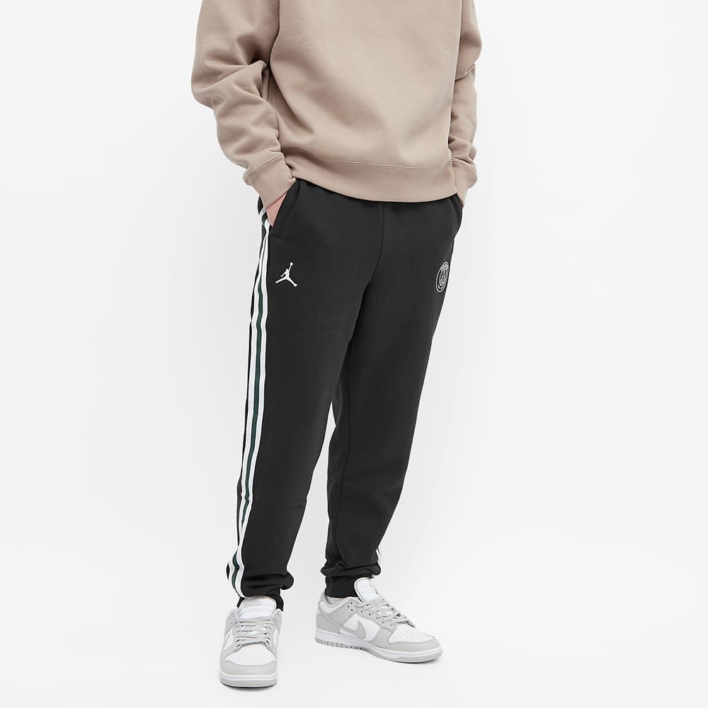 Jordan X PSG Paris Saint Germain Fleece Pants Black/White/Green Men Streetwear DB6502-010