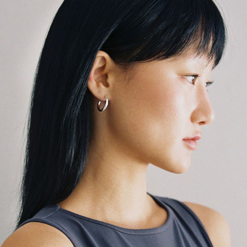 Another Layer Light Hoop Earring Medium (silver925)
