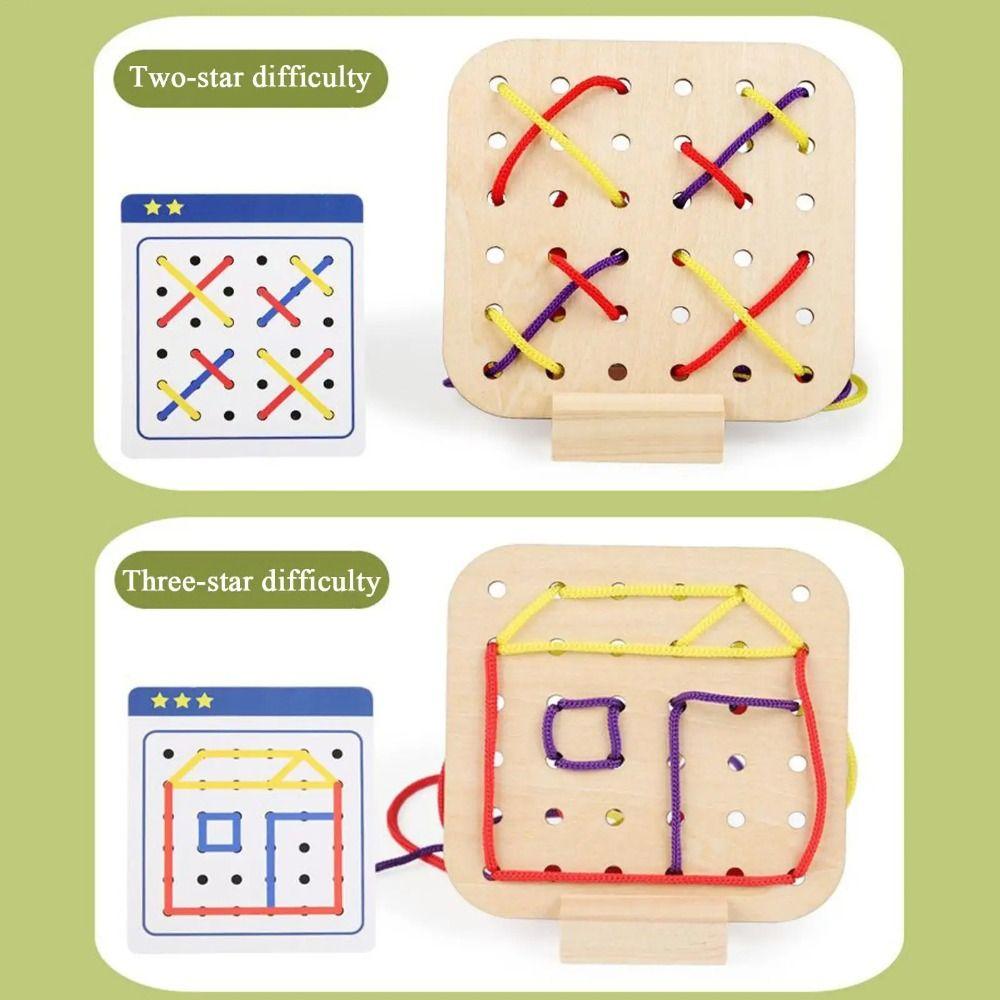 Interaction Montessori Wooden Rope Board Wooden Threading Rope Board  Birthday Gift