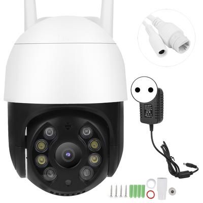 מצלמת PTZ אלחוטית 1080P 8 נורות IP66 עמידה למים זיהוי אדם ראיית לילה בצבע מלא לבית